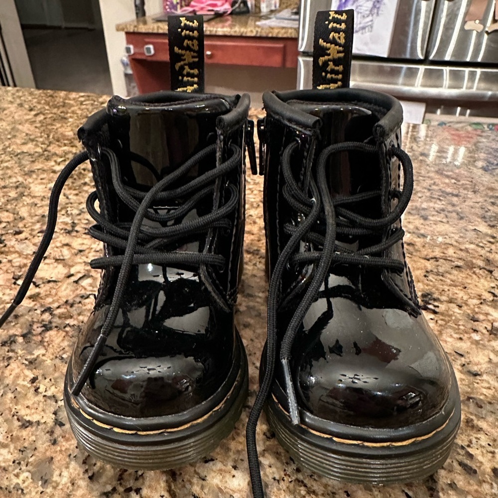 Toddler size 6 patent leather black Dr. Martens.